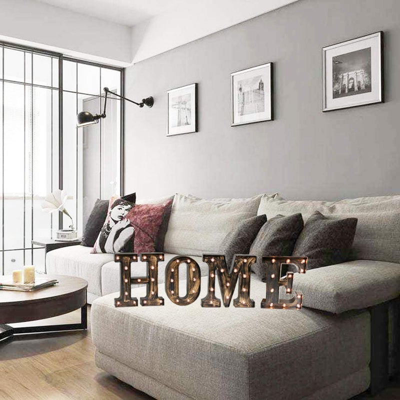 Pooqla Vintage Light Up Marquee Letters with Lights â€“ Illuminated Industrial Style Lighted Alphabet Letter Signs - Coffee Bar Apartment Bedroom Wall Home Initials Decor - M - Image 2